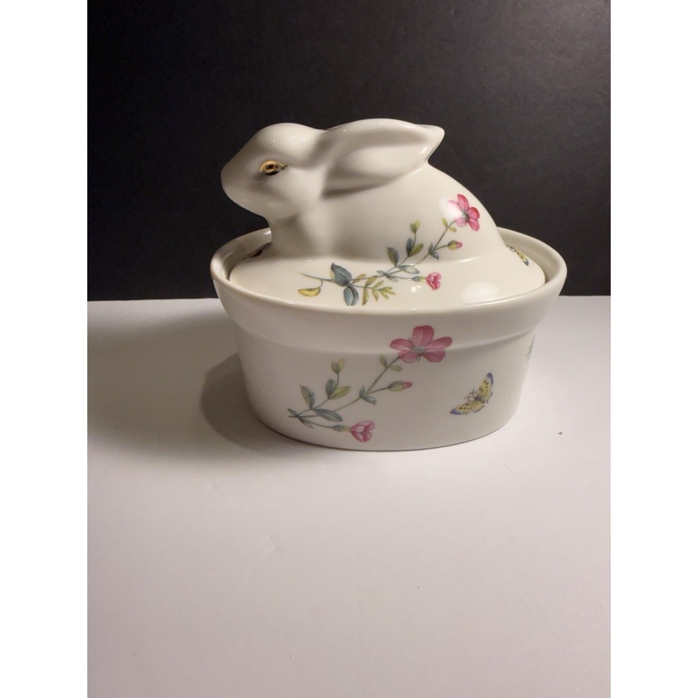 Grace's Teaware Easter Bunny Floral Candy Dish With Lid -,4 1/2 Inch